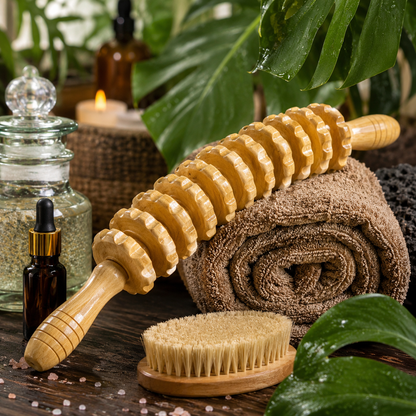 Rouleau de massage en bois | CurvaZen™