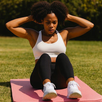Pratique sur tapis de gym dans le parc