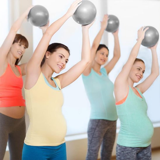 Swiss ball 25 cm ballon de gym exercice de groupe femme