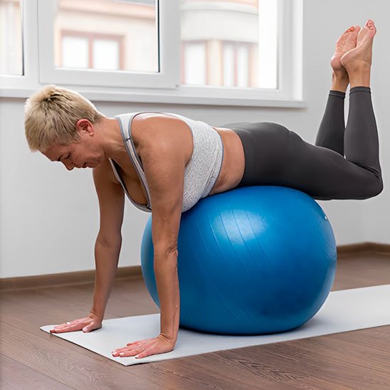 Swiss ball pour equilibre sur les mains
