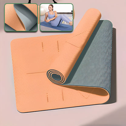 Tapis yoga double-face pêche