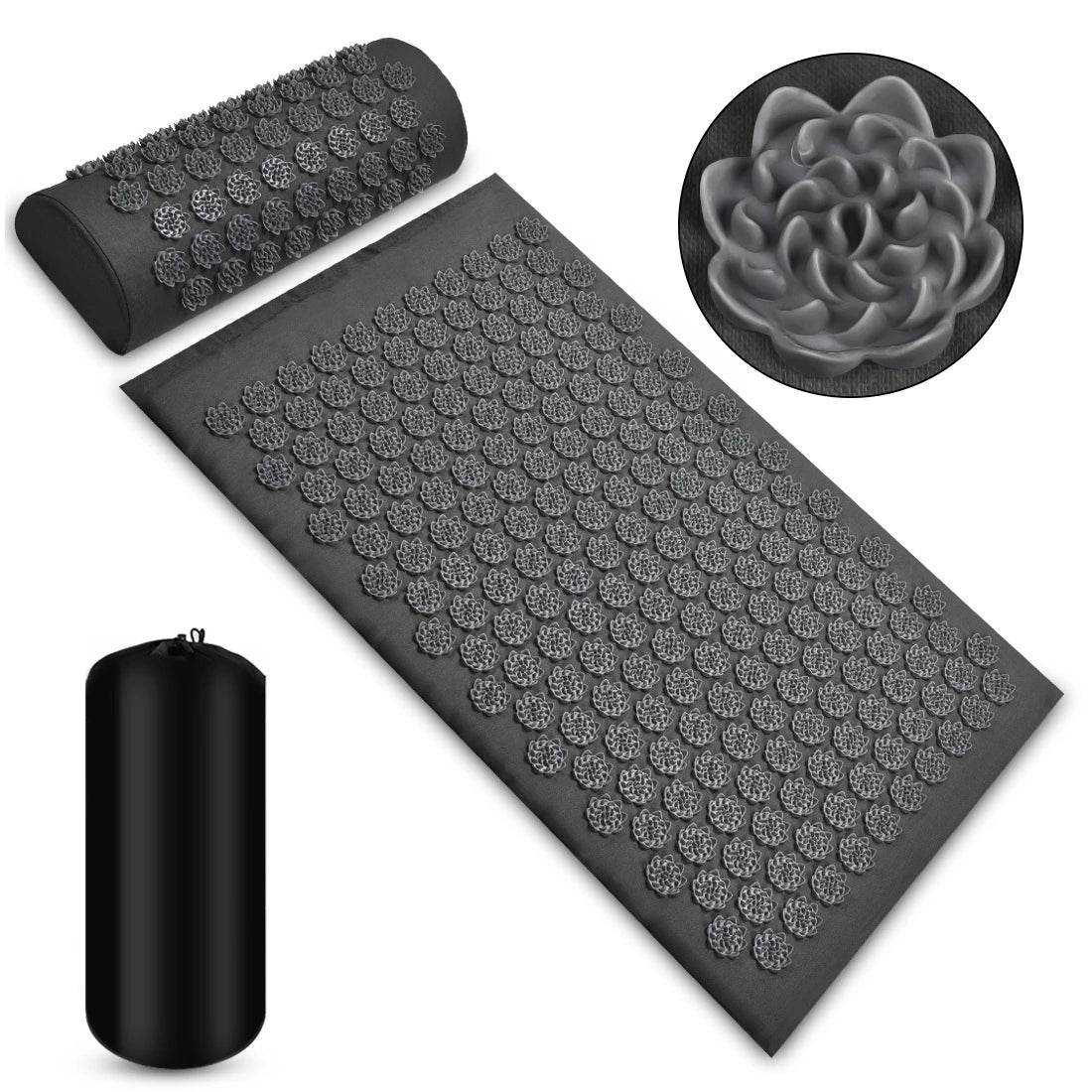 Tapis d acupression DoucePause couleur gris