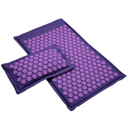 Tapis d'acupression mauve foncé avec oreiller Espace ZenFit