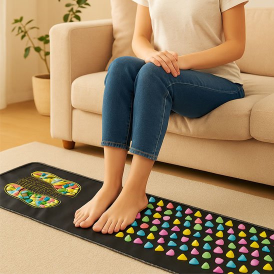 Tapis d'acupression reflexologie plantaire vue complète