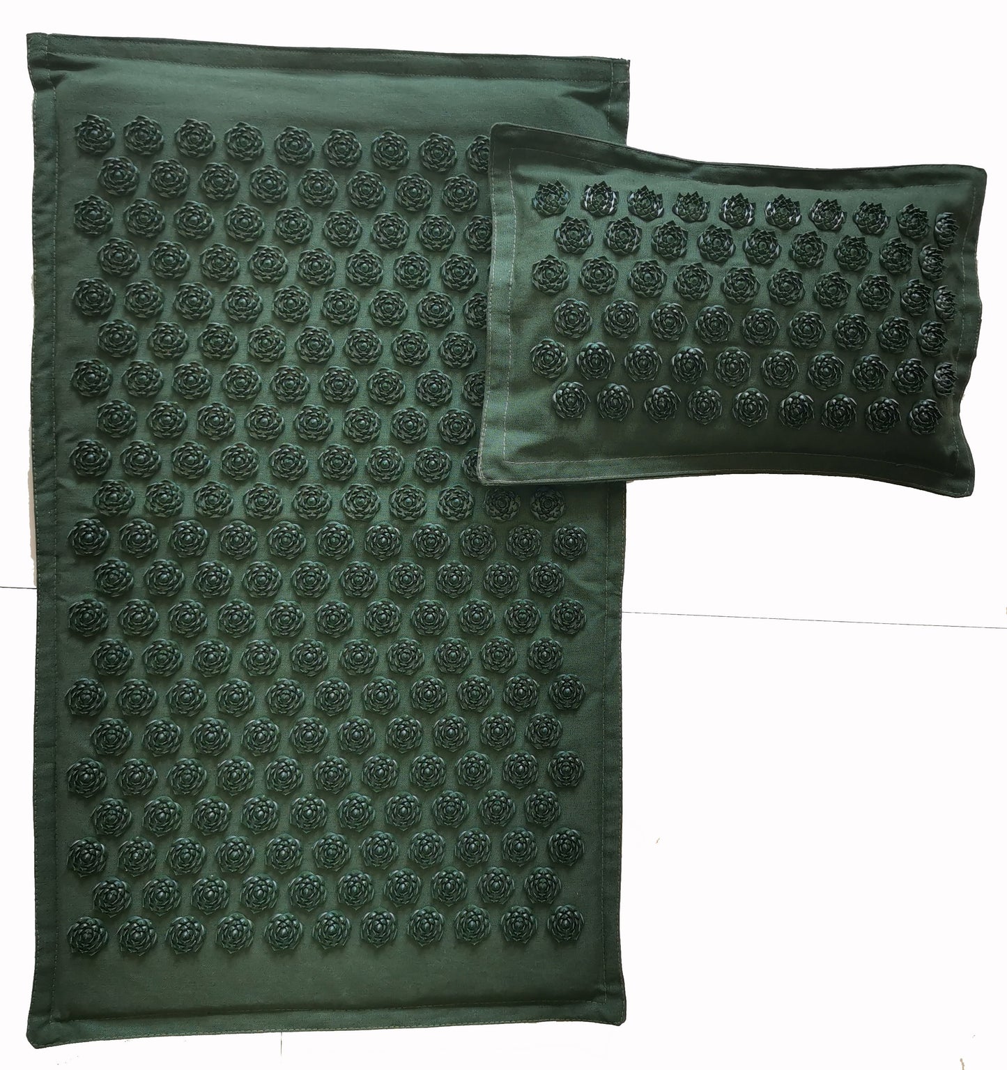 Tapis d'acupression vert armée avec oreiller Espace ZenFit
