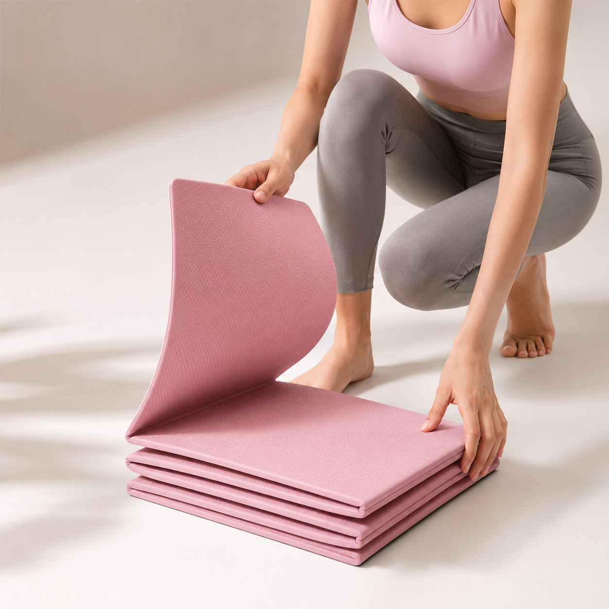 Tapis de yoga pliable ergonomique