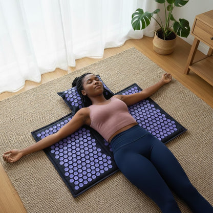 allonge sur tapis d'acupression