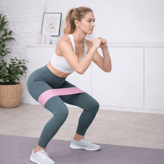 Exercice avec elastique musculation rose