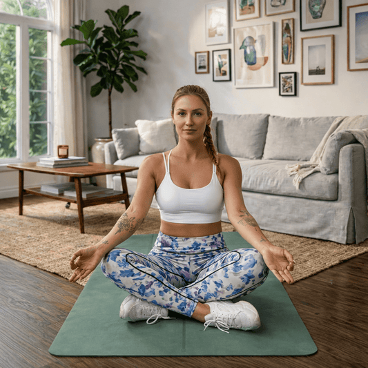 legging femme bloomfit meditation sur tapis yoga 