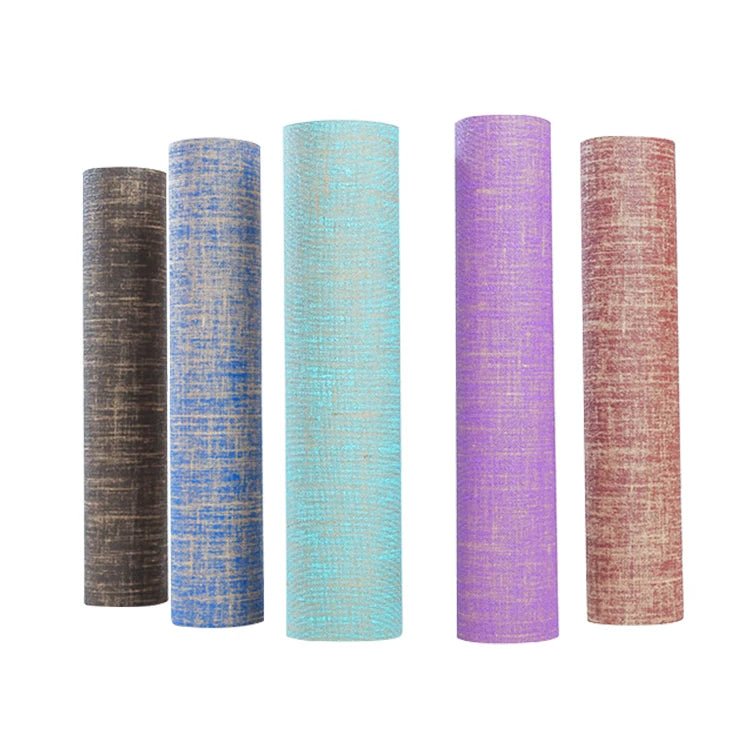 rouleaux tapis de yoga en jute plusieurs couleurs
