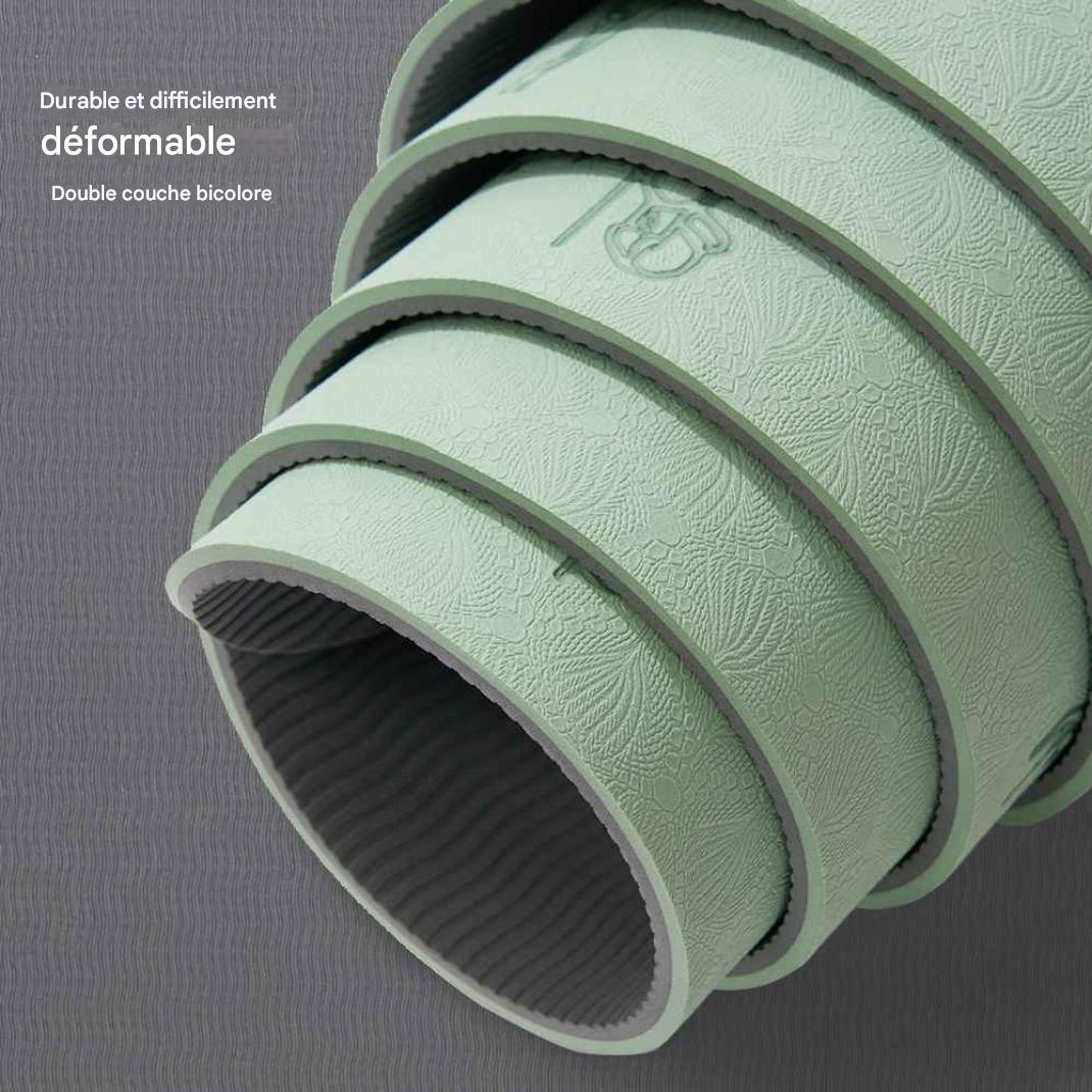 Tapis yoga avec postures difficilement déformable 