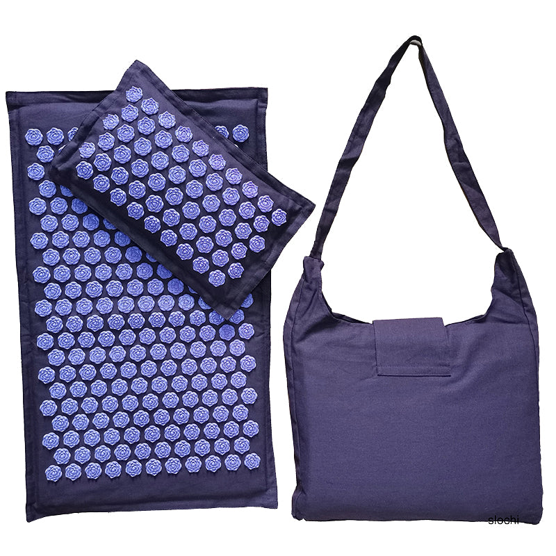 tapis d'acupression violet fonce