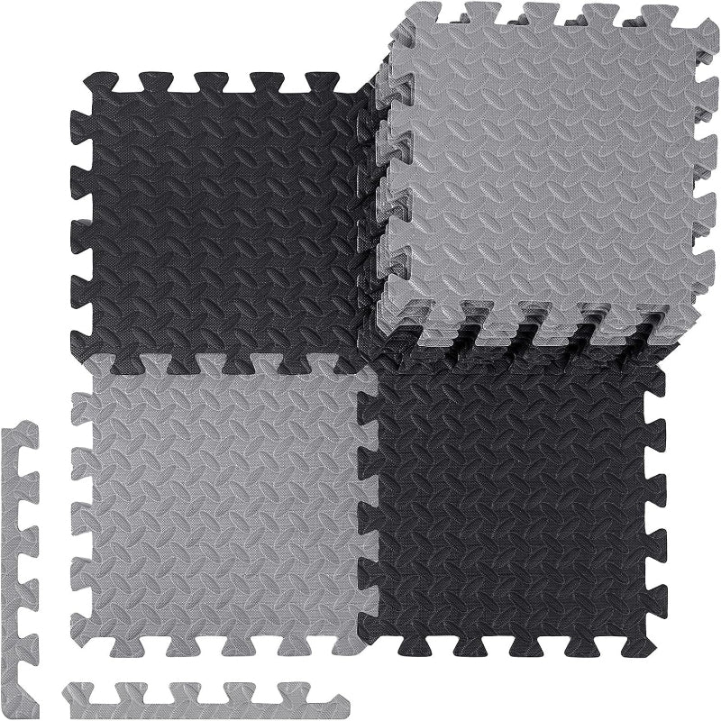  tapis de sport puzzle noir gris 