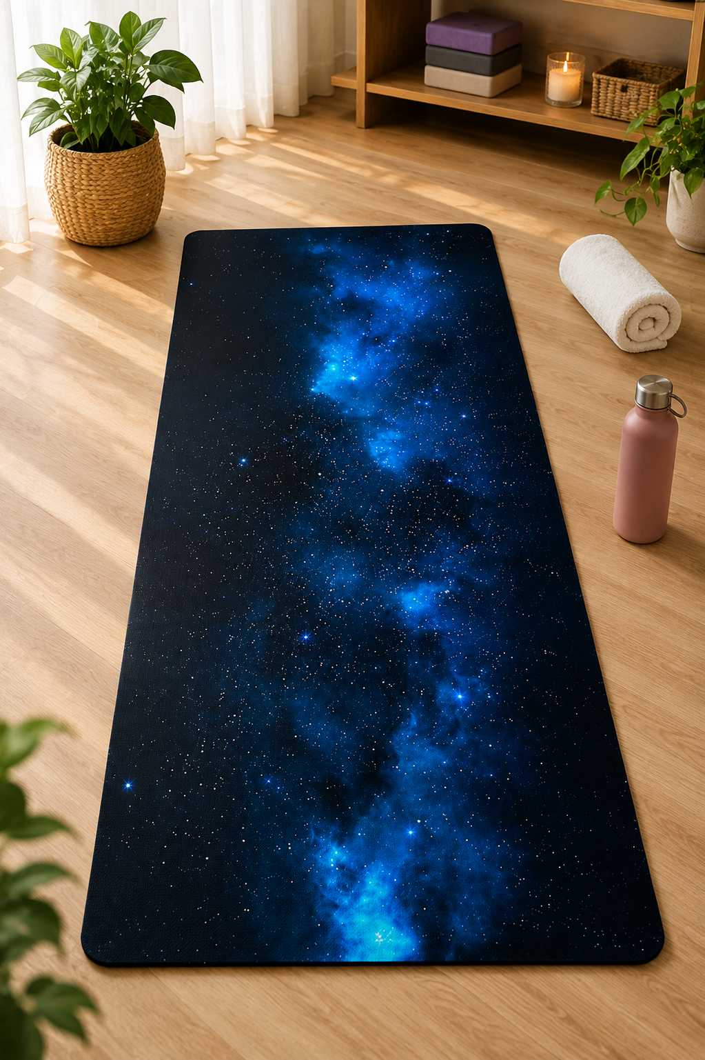 tapis de yoga de voyage ciel etoilé