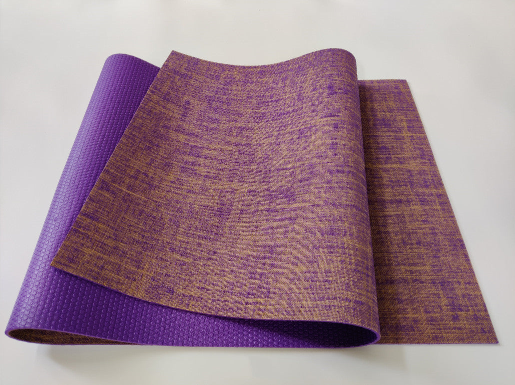 tapis de yoga ecologique  en jute Violet