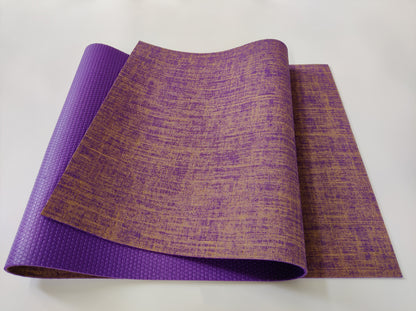 tapis de yoga ecologique  en jute Violet